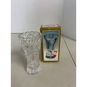 Anna Hutte Sutton Place Lead Crystal Bud Vase 6.25 Inch West Germany Clear Boxed